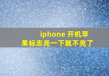 iphone 开机苹果标志亮一下就不亮了